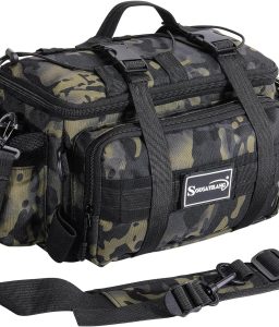 Sougayilang Fishing Tackle Bags - Fishing Tackle Storage Bags for Saltwater or Freshwater Fishing Gear - Padded Shoulder Strap - Tackle Box Bag Fishing Bag(Green)