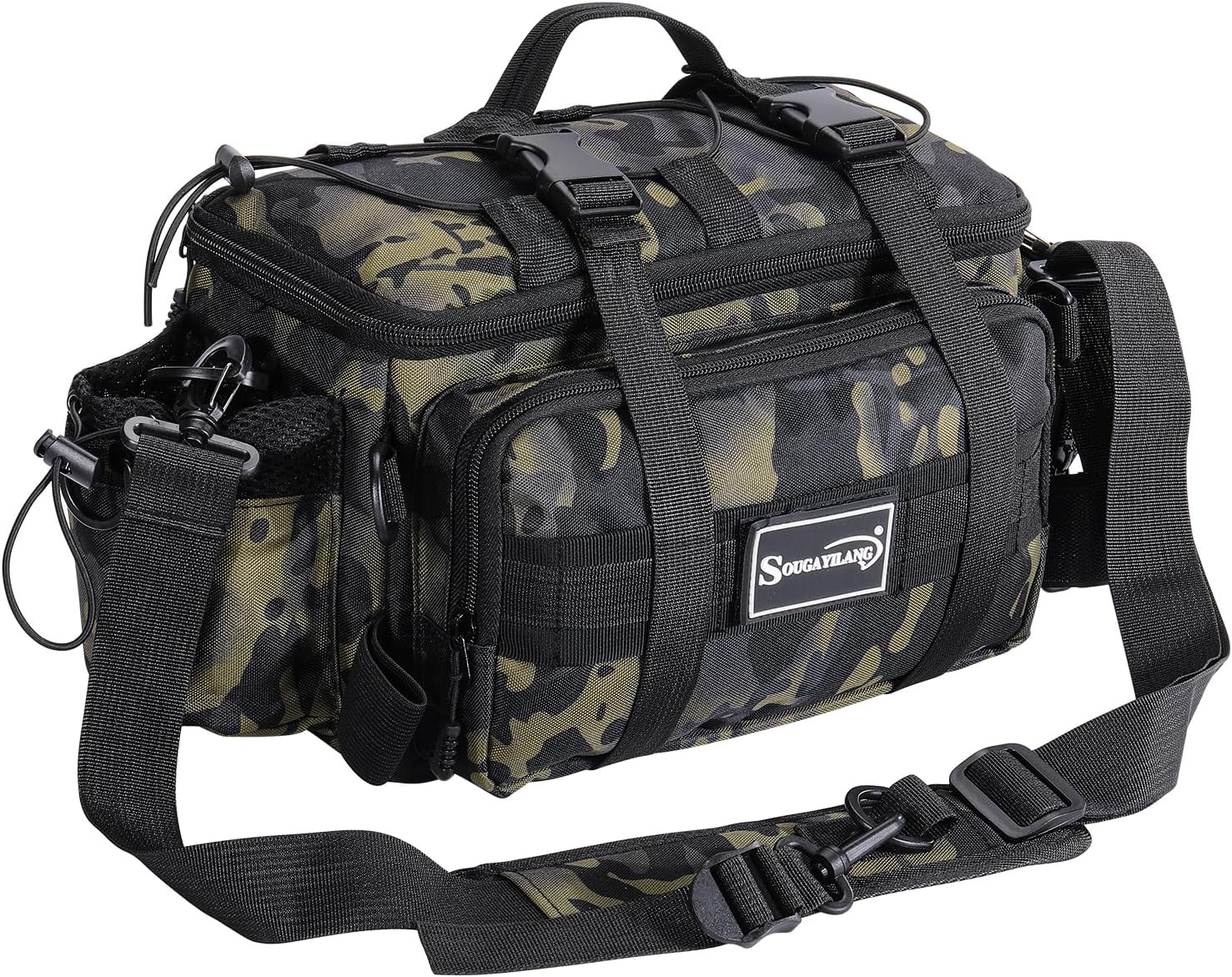 Sougayilang Fishing Tackle Bags - Fishing Tackle Storage Bags for Saltwater or Freshwater Fishing Gear - Padded Shoulder Strap - Tackle Box Bag Fishing Bag(Green)